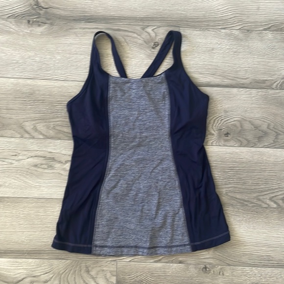 - Lululemon athletica  get fit tank navy heathered deep indigo size 10 - Picture 1 of 11
